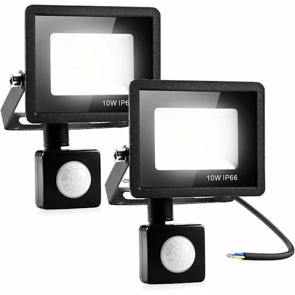2 x 10W sikkerhedslys med PIR-bevægelsessensor, Smart LED Flood Li