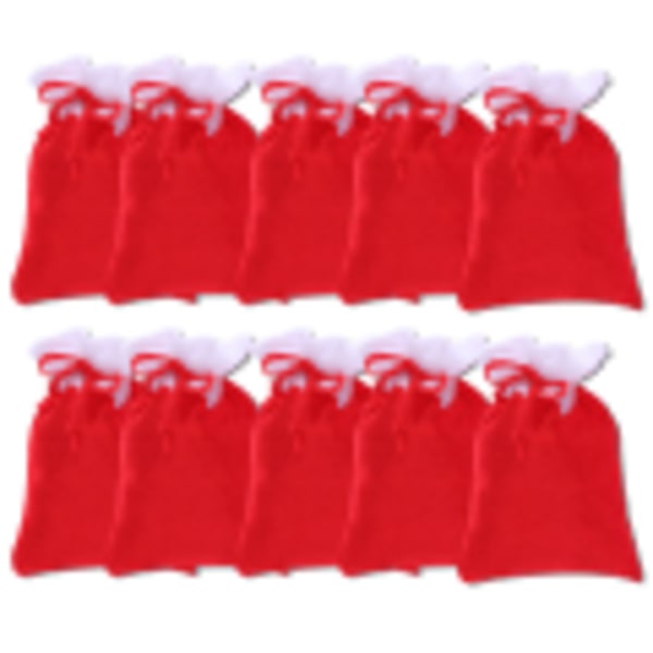 10X Snøreposer Julegaveinnpakningsposer Xmas Storage