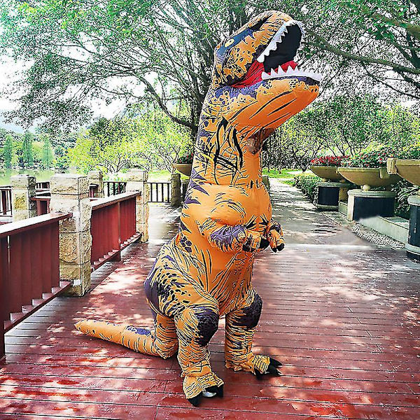 Halloween oppblåsbare dinosaurkostymer dresskjole T-rex Anime Party Cosplay purple Kids 120-145cm