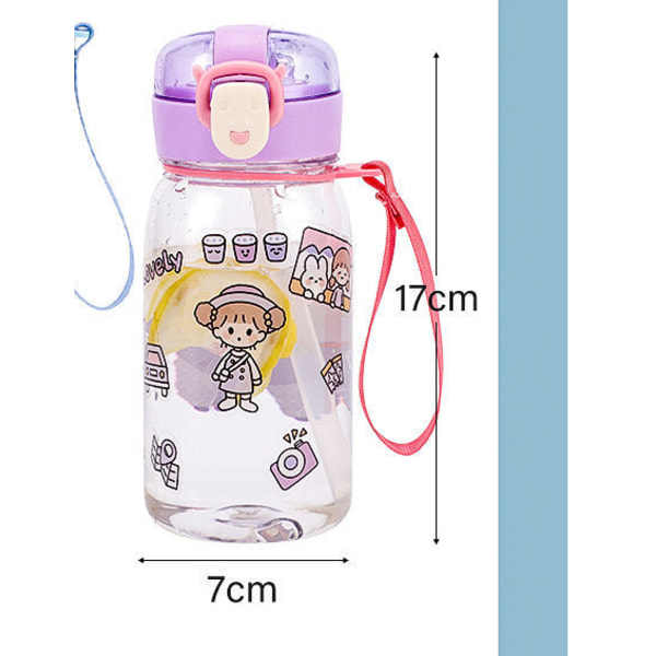 400ml tegneserie bærbar babydrik halmvand