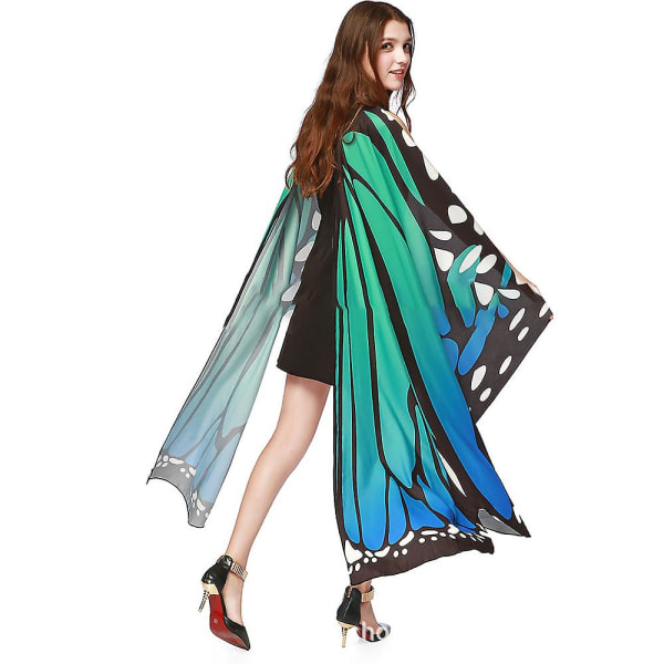 Kvinder Halloween Party Butterfly Wings Sjal Kompatibel med Piger Voksen Festival Kostume Dress Up Cape