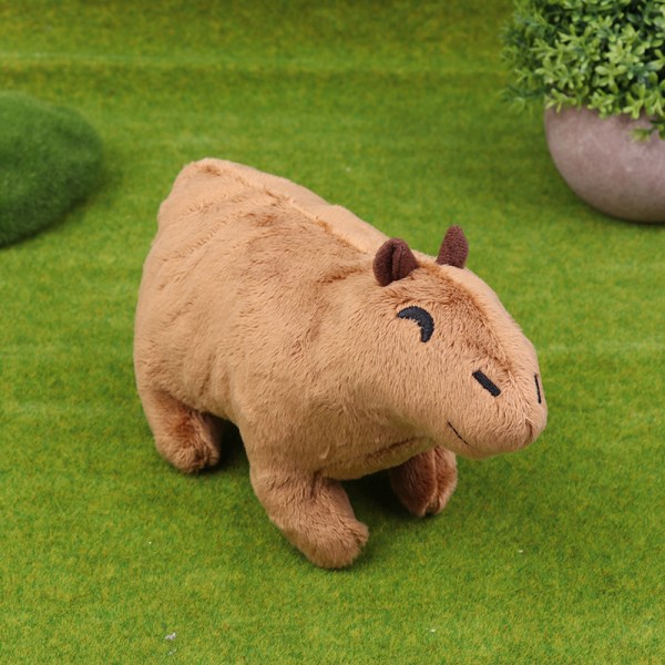 18 cm Simulering Fluffig Capybara Gosedjur Dockor Barnleksak Brow Brown One Size