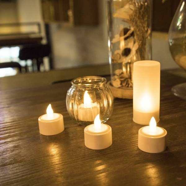 Oppladbart LED-lys 12 stk Blinkende LED Elektrisk lys med