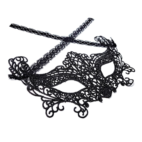Venetiansk Ögonmask i Spets - Spetsmask Bal Maskerad Halloween svart black