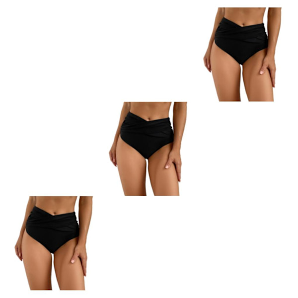 1/2/3 Dam badbyxor Pool Party Dam Badkläder Snorkling Black M Black M 3PCS