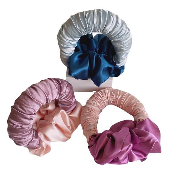 Pannband Silk Ribbon Roller Blue