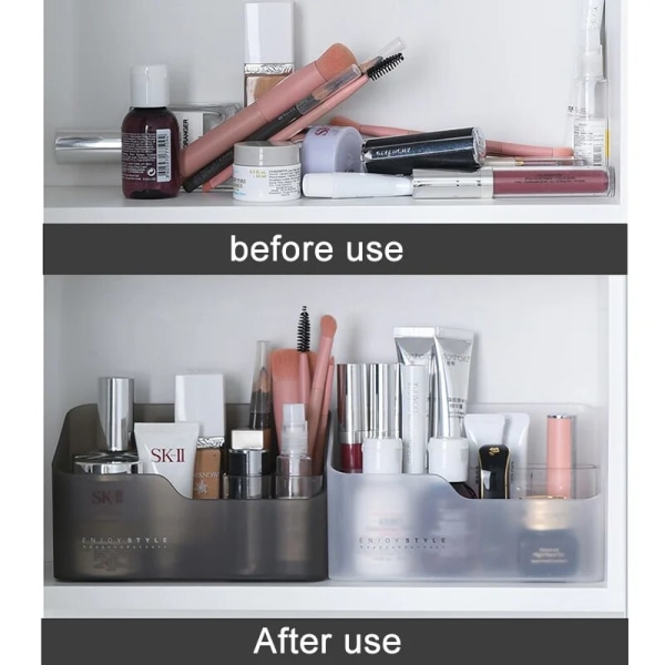 Desktop Make-up oppbevaringsboks Forskjellige beholdere gjennomsiktige transparent without grid
