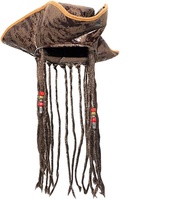 Witch Doctor Top Hat med Dreads One Size, Multicolor