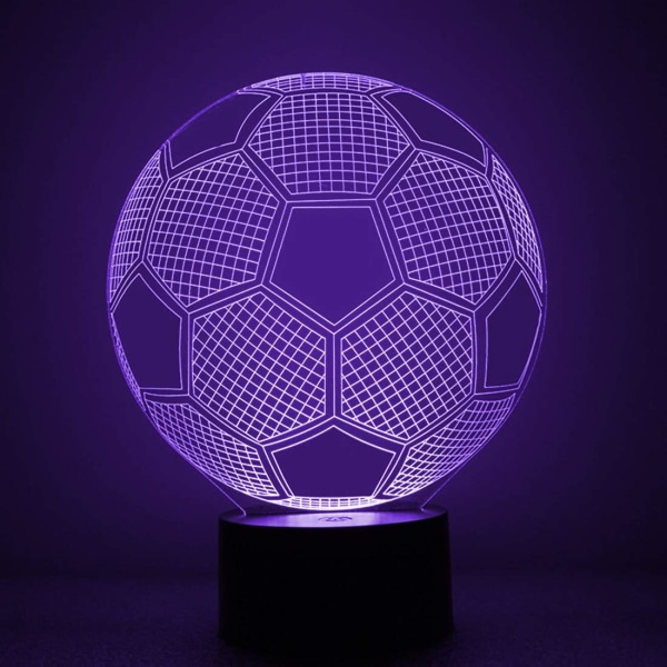 Cara 3D Illusion Fotbollslampor Lampa Fotboll Nattlampor fo