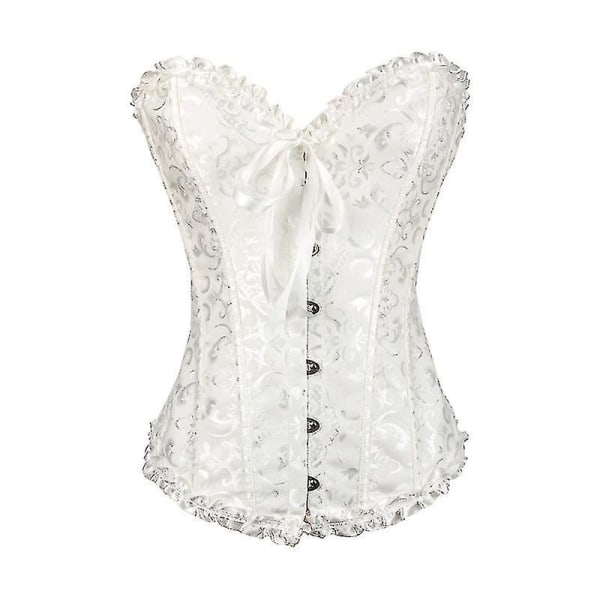 Tube Top Jacquard Gothic Palace Korsett Vest Shapewear Korsett Hvit White XXL