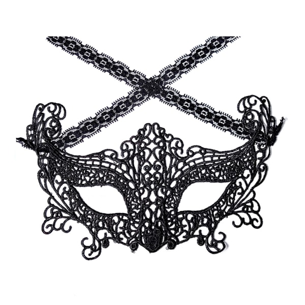 Venetiansk Ögonmask i Spets - Spetsmask Bal Maskerad Halloween svart black