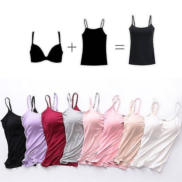Polstret blød Casual BH top til kvinder sort black L