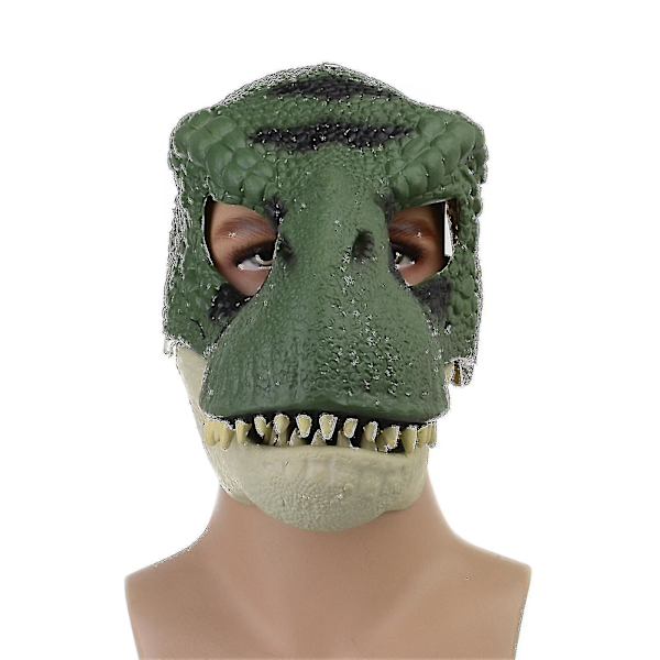 Dinosaur Mask Hodeplagg, Jurassic World Dinosaur Leker med åpning, bevegelig kjeve, Velociraptor Mask & Tyrannosaurus Rex Mask Bundle Green