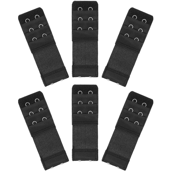 BH-forlenger i 6 deler - Elastisk forlenger - 2 kroker 3 rader Svart