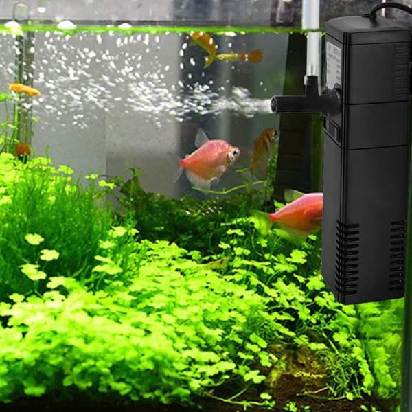Akvarium hörnfilter, internt filter med akvariepump, 1000L