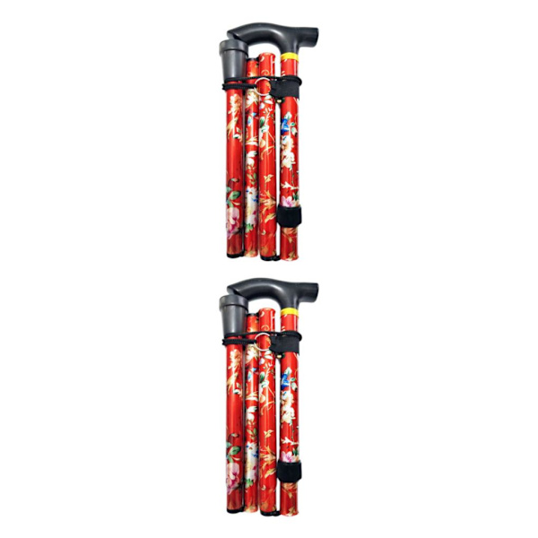 1/2/3 Foldestang Justerbar 5 Sektion Hånd Campingstang Rød 84-93 cm Red 84-93cm 2Set