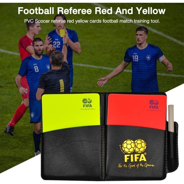 Fotboll Sport Domarkort Set PCV rött kort Gult kort med penna och case , resultatböcker, perfekt för fotbollsmatch
