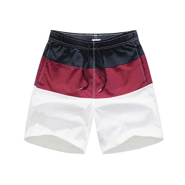1/2/3/5 Hengittävät ja tyylikkäät miesten shortsit - kesään, viininpunainen ja musta M, Wine Red and Black M,1 1 Pc
