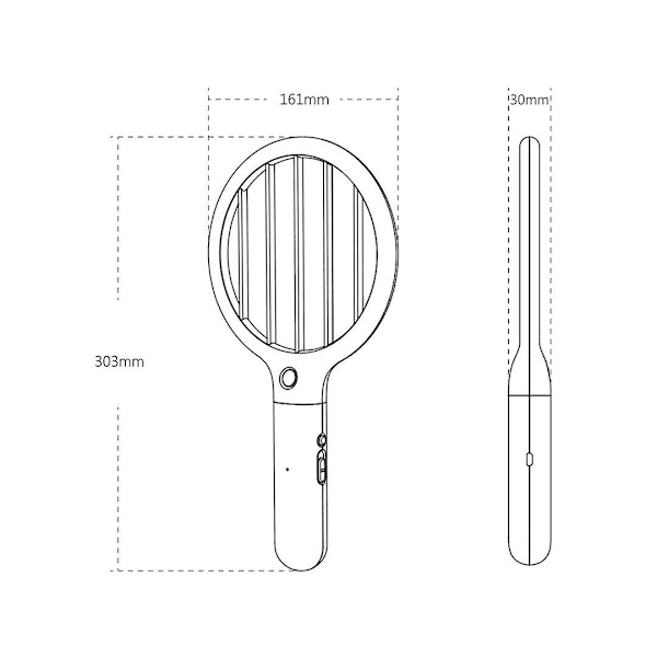 Elektrisk flugsmällarracket, Mini 2 i 1 Smart Bug Zapper med USB uppladdningsbar bas, kraftfull myggfällalampa och flugdödare med 3-lagers säkerhet M Apricot