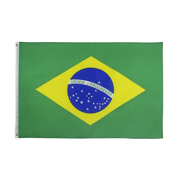 Brasiliens brasilianska flagga | 3x5 ft landsflagga, inomhus/utomhus, livfulla färger, mässingshylsor, tjockare och mer hållbart