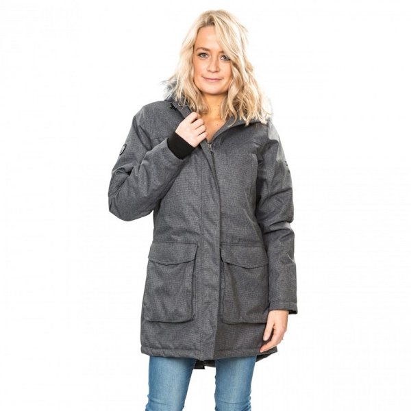 Trespass naisten/naisten Thundery vedenpitävä takki musta/si musta/hopeaharmaa Black/Silver Grey XXXL