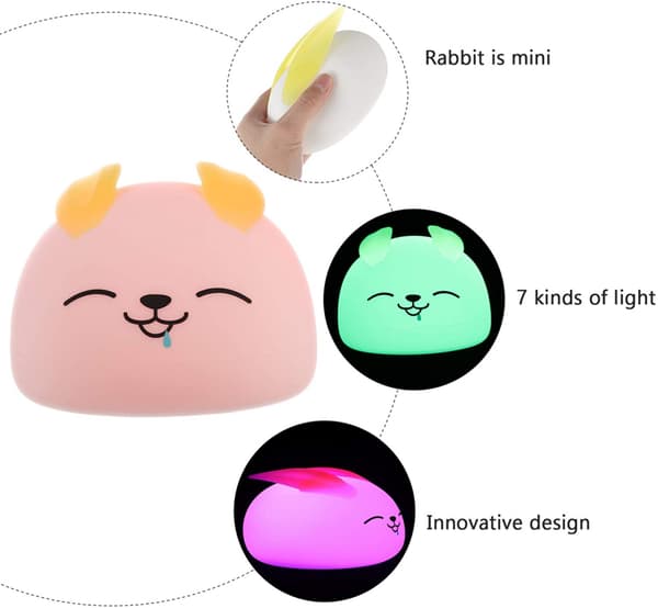 Rabbit Night Light Genopladelig børneværelseslampe