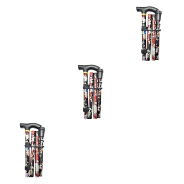 1/2/3 foldestang Justerbar 5-sektions håndcampingstang sort 84-93 cm Black 84-93cm 3Set