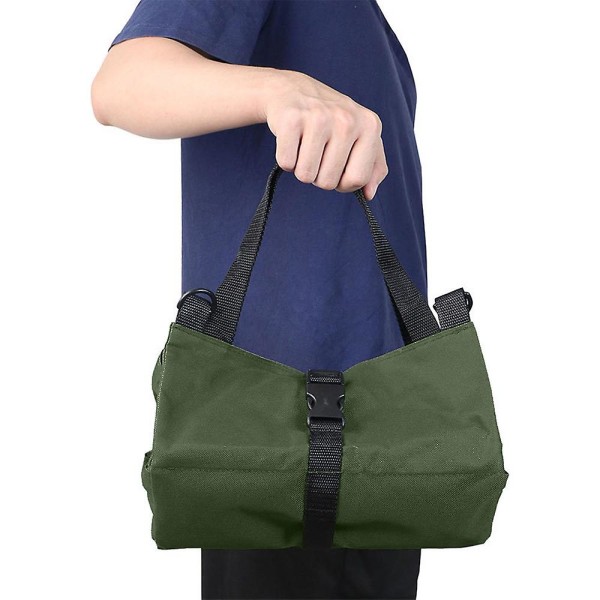 Roll Up Verktygsväska, Canvas skiftnyckel Roll Up Pouch Multifunktionsverktyg Roll Organize, 5 blixtlåsförsedda verktygsfickor green