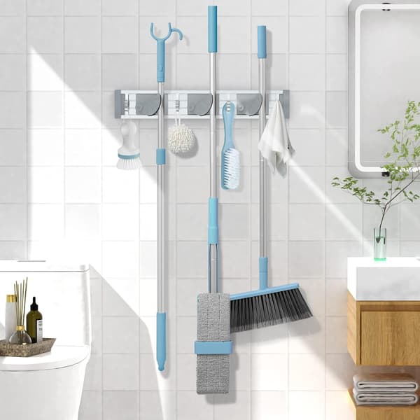 Vægmonteret kosteholder, kosteholder og mopper,