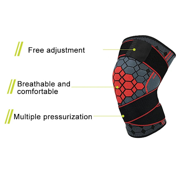 Sports Kne Bandasje Elastisk støtte Kne Arm Kompresjonsstøtte for trening Gym Walking Orange Orange M
