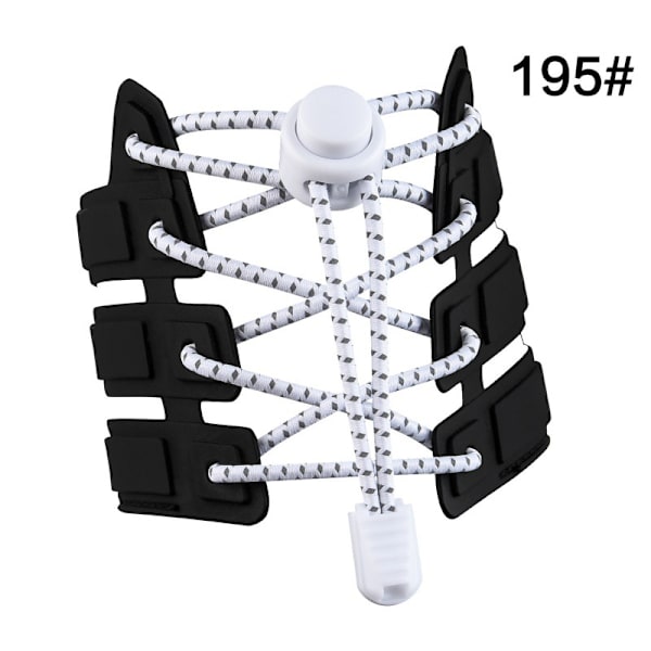 Ingen binde elastiske snørebånd hver/48 tommer, 1 par Latex Lock Stretch snørebånd til børn og voksne sneakers white