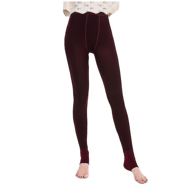 Vinter Kvinder Legging Fløjl Holder Varm Højtalje Legging Afslappet Fleeceforet Stretchy Komfortable Kvinde Termobukser Winered  (45kg-70kg)