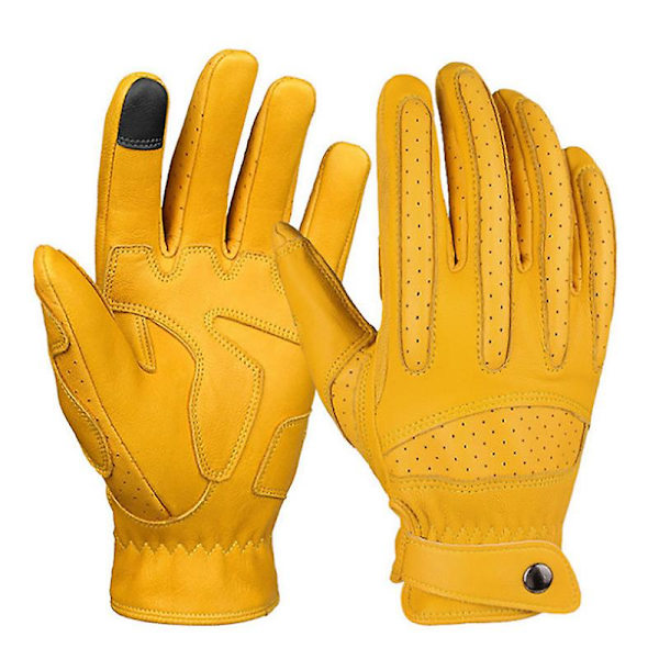 Helfinger Getskinn Läder kosketusnäyttö Motorcykelhandskar Herr/kvinnor S,m,l,xl,xxl Perforerad