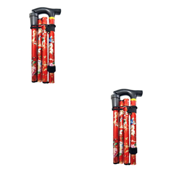 1/2/3 kokoontaitettava sauva säädettävä 5-osainen käsimatkasauva punainen 84-93cm Red 84-93cm 2Set