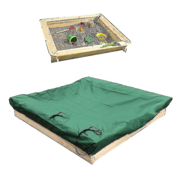 Dammtätt skydd Sandbox Cover Vattentätt Sandlåda Pool Cover Green Green 120*120