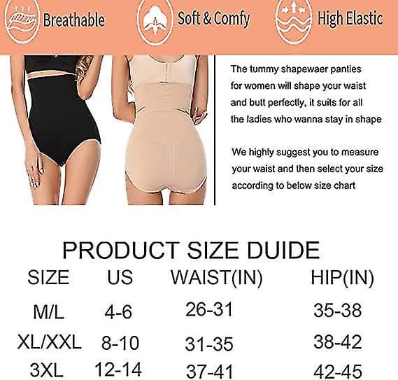 Hög midja magstring för damer Black Black XL and 2XL