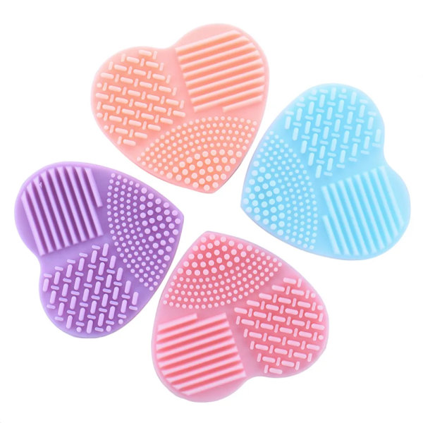 Heart Shape Silikone Rensende Makeup Børster Rengøringsværktøj pink