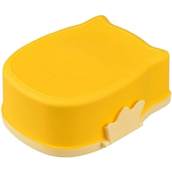 Bärbar söt uggla läckagesäker rektangulär matlåda Fruktförvaringsbehållare för barn och vuxna, ca. 16,8 * 13 * 7 cm, kapacitet: 800 ml (gul) NO:3