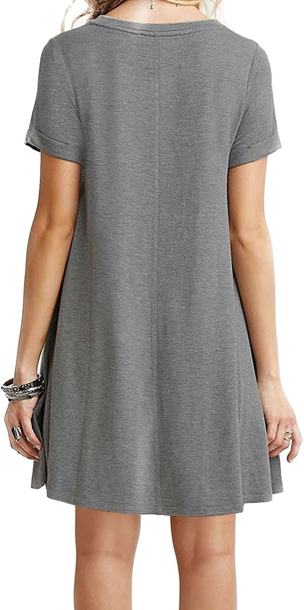 Dame Sommer Basic Kortermet Løs Uformell T-skjorte Topper Swing 2XL