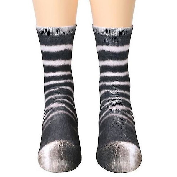 3D Morsomme Unisex Stretch Print Animal Runde Sokker Zebra
