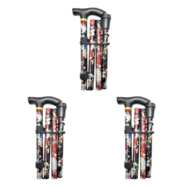 1/2/3 foldestang Justerbar 5-sektions håndcampingstang sort 84-93 cm Black 84-93cm 3Set