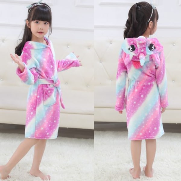 Barnbadrock Djur Unicorn Pyjamas Nattkläder- pink pink 4-5Years