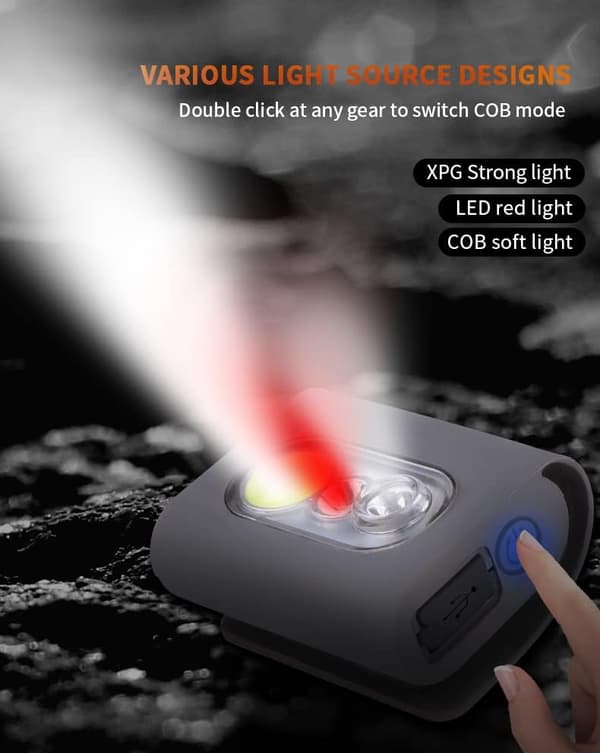 Clip on Running Light, 2000 Lumen LED Jogging Safety Light med