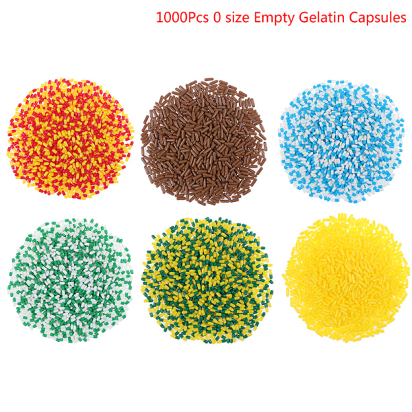 1000 Styck Tom Hård Ledig Gelatinkapsel Storlek 0# Gel Medicin Yellow Yellow 1000Pcs