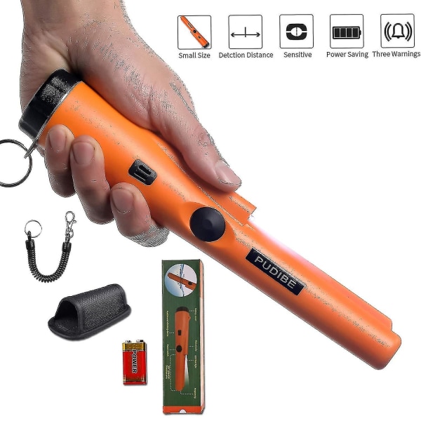 Fuldt vandtæt metaldetektor pinpointer inkluderer et 9V batteri