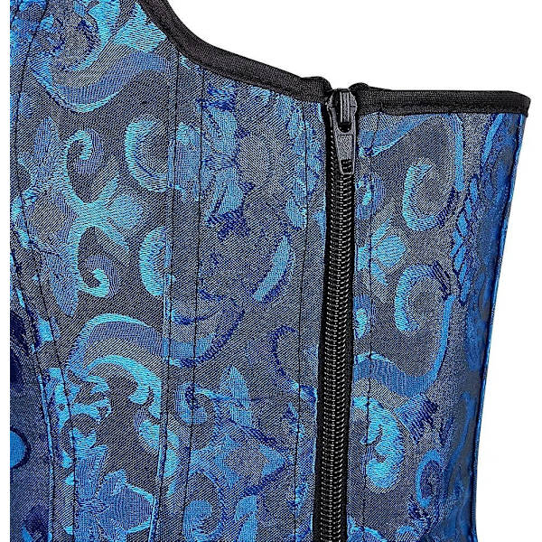 Naisten korsetit Overbust Bustier Top goottilainen seksikäs olkapää sininen6806 Blue6806 2XL
