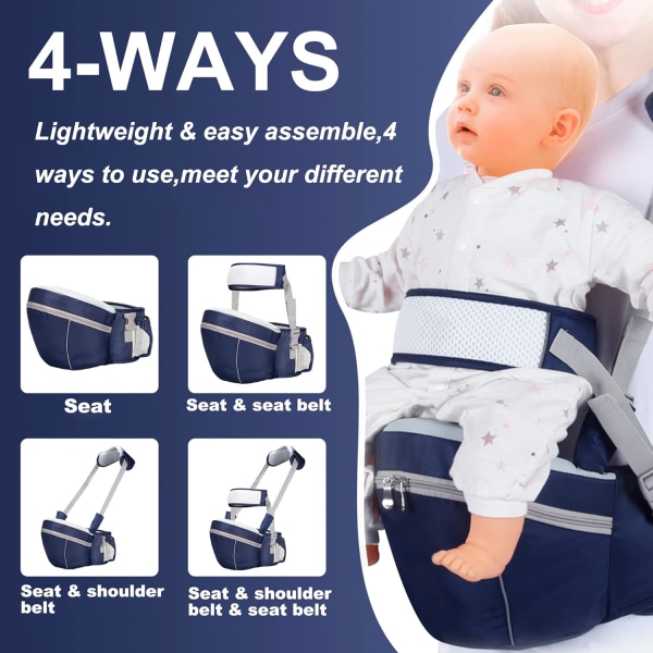 Baby höftstolshållare, ergonomisk midjepall med justerbar rem