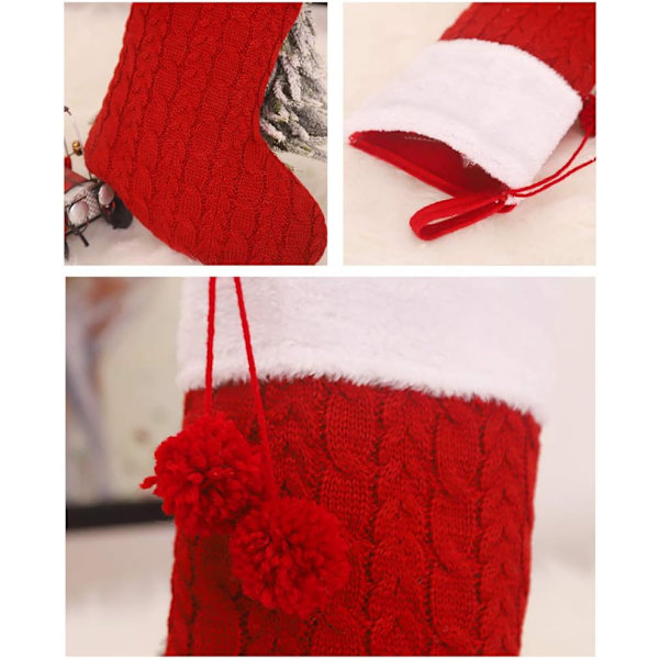 Santa Godis Presentpåse Julgransprydnad Julstrumpa Godis Presentpåse Behållare Trädhängande hänge Dekoration Röd Red