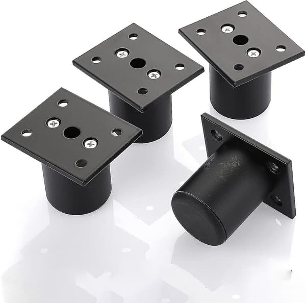 4 stk justerbare møbelben, (sort, højde 50 mm)