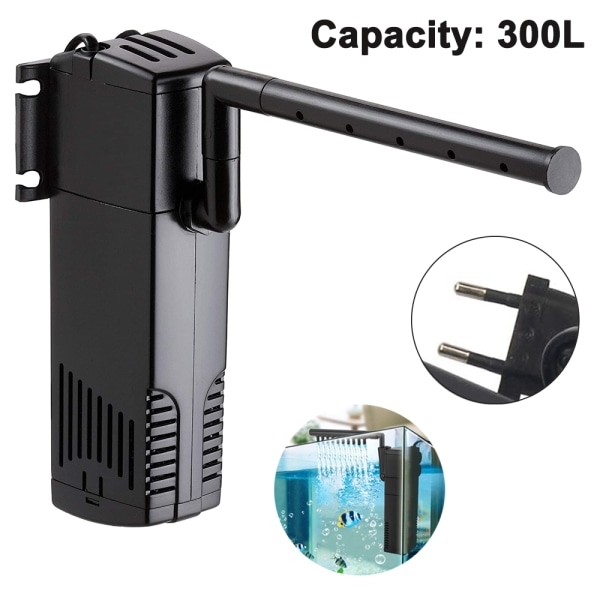 Akvarium hörnfilter, internt filter med akvariepumpe, 300L